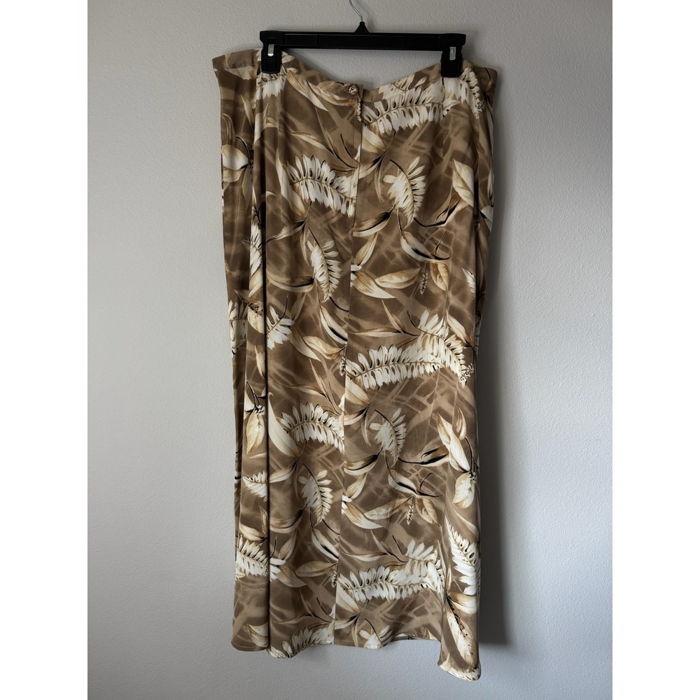 Allison Taylor Woman Vintage 100% Silk 2pc‎ Set Tropical Leaf Shirt 2X Skirt 1X - Picture 5 of 9